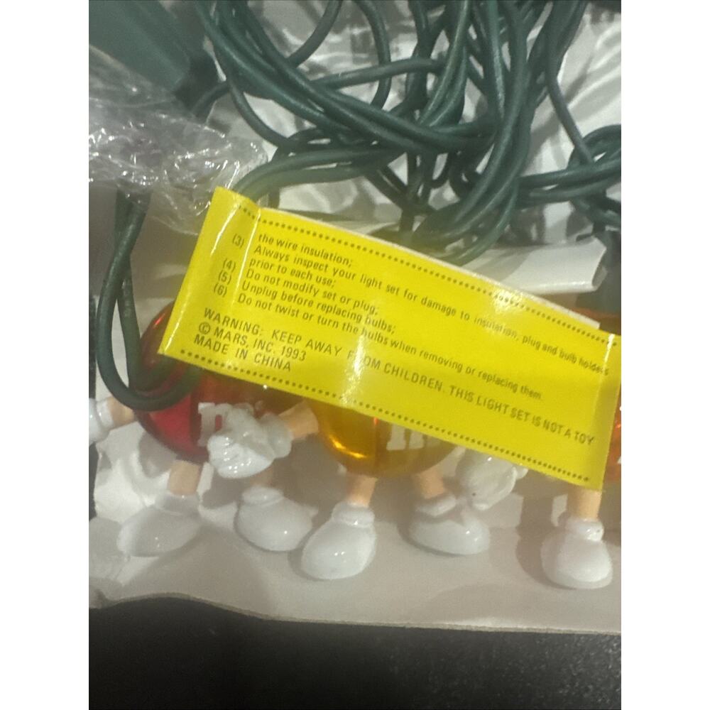 Vintage M&M’s Christmas String Lights Candy Characters Tested Working - Picture 2 of 6
